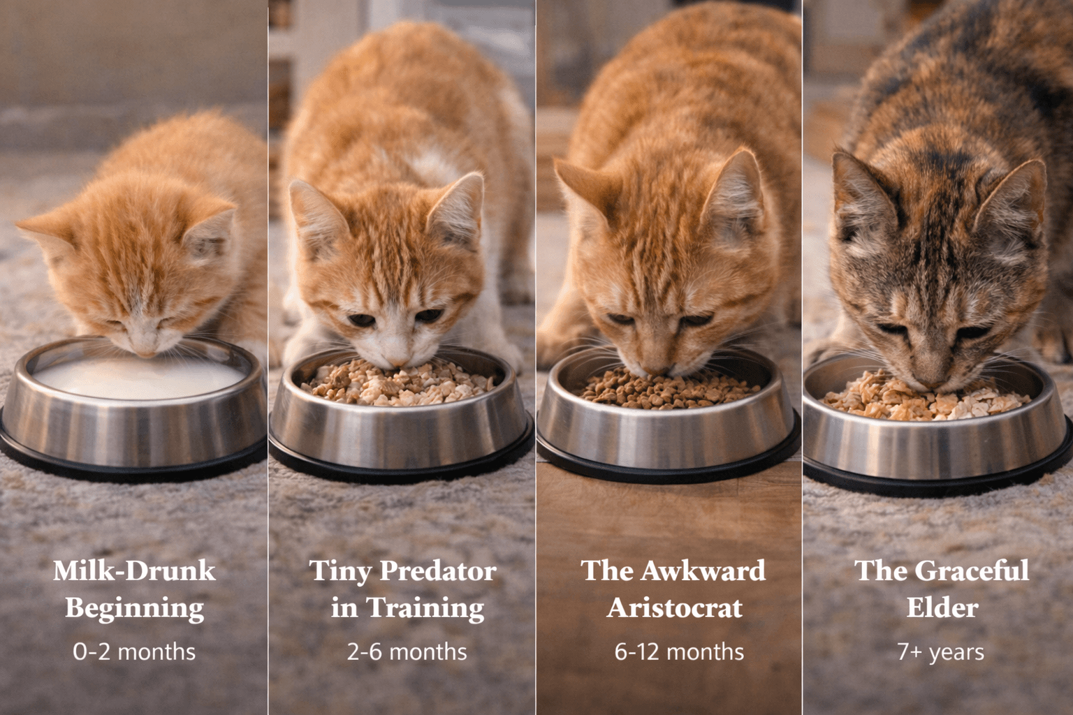 From Whiskered Whispers to Regal Stares: A Cat's Growth Story (and What to Feed Along the Way)